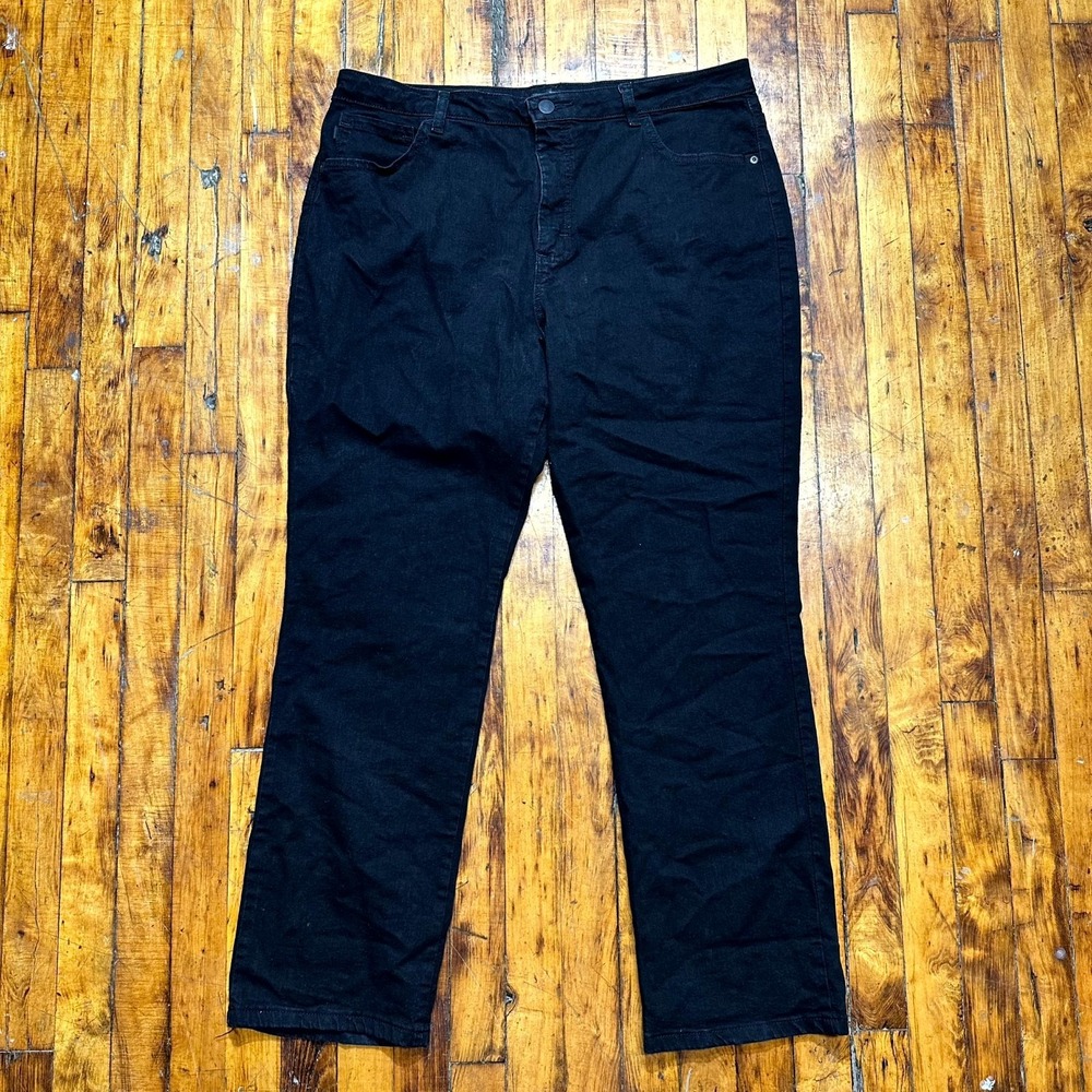 Lee Jeans Womens Medium Black Denim Relaxed Fit Straight Leg High Rise Dark Wash